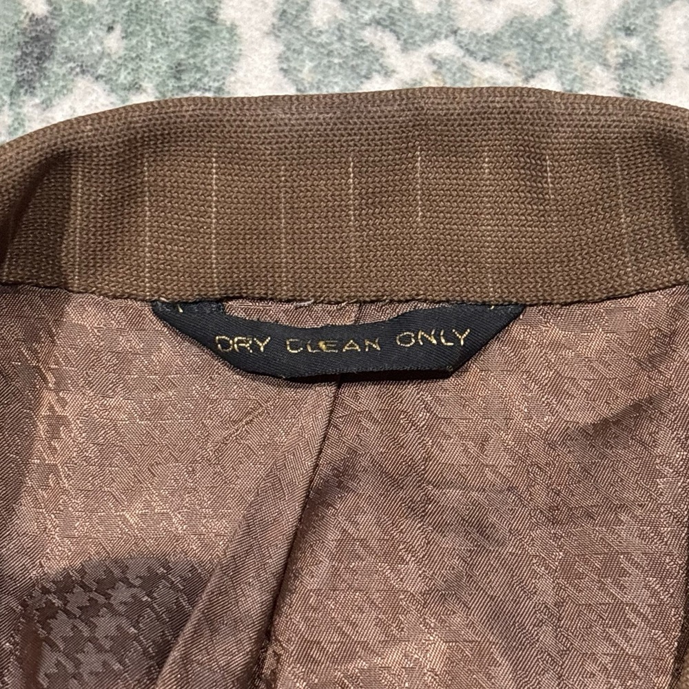 Vintage Fox Brothers Suit Brown Pinstripe Double Breasted Gangster Look - Picture 8 of 16